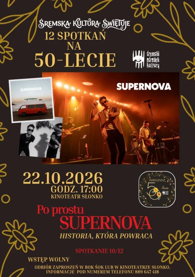 Jubileusz 50-lecia ŚOK — spotkanie 10/12 z zespołem SUPERNOVA